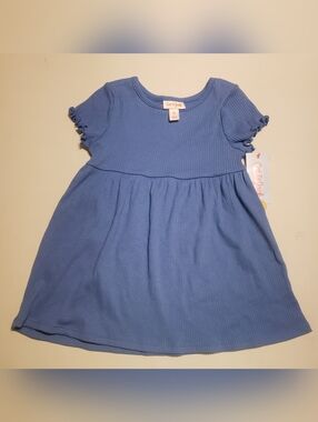Cat & Jack Blue Ribbed Short Sleeve Baby Girls Dress